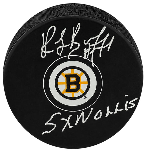 Ray Bourque Signed Boston Bruins Logo Hockey Puck w/5x Norris - (SCHWARTZ COA)