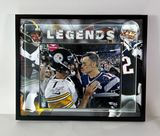 Tom Brady & Ben Roethlisberger Dual Autographed "Legends" 16x20 LED Fanatics COA