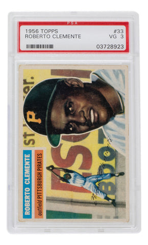 Roberto Clemente 1956 Topps Pittsburgh Pirates Baseball Card #33 PSA/DNA VG 3