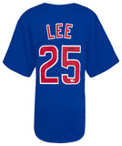 Derrek Lee (CHICAGO CUBS) Signed Blue Custom Baseball Jersey - (JSA COA)