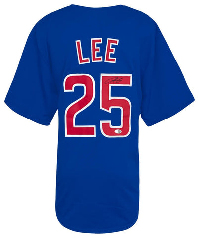 Derrek Lee (CHICAGO CUBS) Signed Blue Custom Baseball Jersey - (JSA COA)