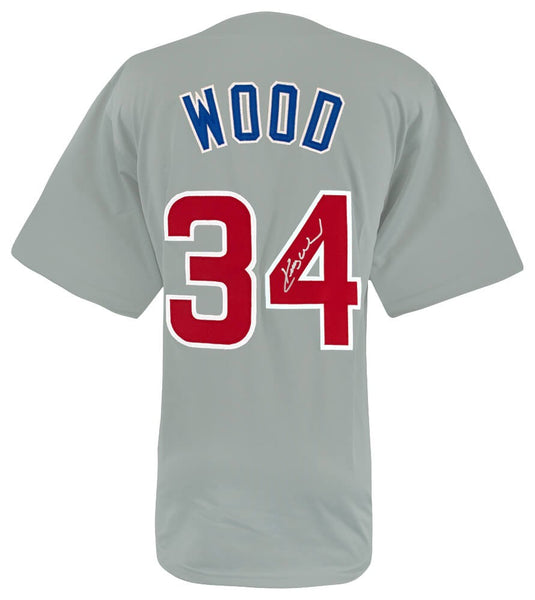 Kerry Wood Signed Grey Custom Baseball Jersey - (SCHWARTZ COA)