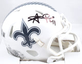 Alvin Kamara Autographed Saints Salute 2024 Speed Mini Helmet-Beckett W Hologram
