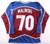 Sam Malinski Signed Colorado Avalanche Jersey (Beckett) Ex-Cornell Defenseman