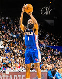JAMES HARDEN AUTOGRAPHED 16X20 PHOTO PHILADELPHIA 76ERS BECKETT WITNESS 214078