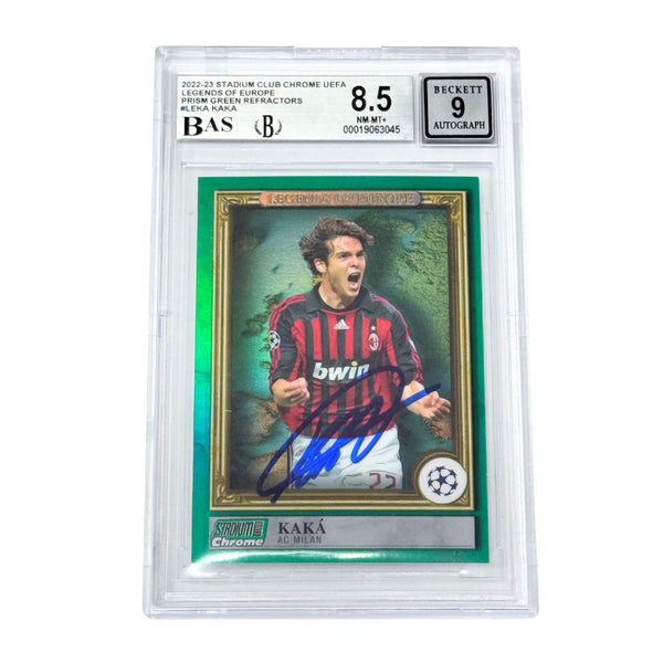 Kaka Signed 2022-23 Topps Stadium Club Chrome Legends Green /99 - BGS 8.5