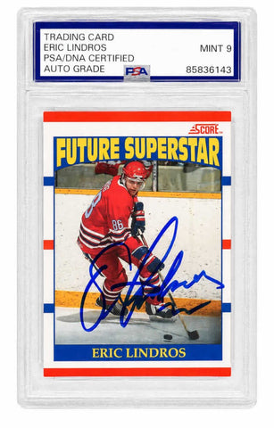 Eric Lindros Signed 1990 Score Future Superstar RC Card #440 - (PSA - Auto 9)