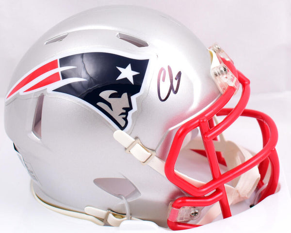 Christian Gonzalez Autographed Patriots Speed Mini Helmet - Beckett W Hologram