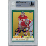 Joe Montana Autographed/Signed 1991 Fleer 408 Trading Card Beckett 47140