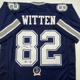 Autographed/Signed Jason Witten Dallas Dark Blue Jersey Beckett BAS COA