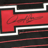 FRAMED Autographed/Signed DENNIS RODMAN 33x42 Chicago Pinstripe Jersey PSA COA