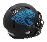 Travis Hunter Signed Jacksonville Jaguars Speed Authentic Eclipse NFL Helmet