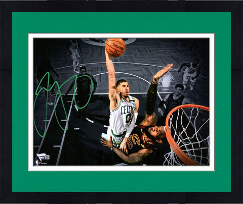 FRMD Jayson Tatum Boston Celtics Signed 11'' x 14'' Dunking Spotlight Photograph