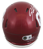 Oklahoma John Mateer Authentic Signed Speed Mini Helmet BAS Witnessed