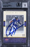 Ravens Ray Lewis Signed 2002 Fleer Genuine #25 Card Auto Graded 10! BAS Slabbed