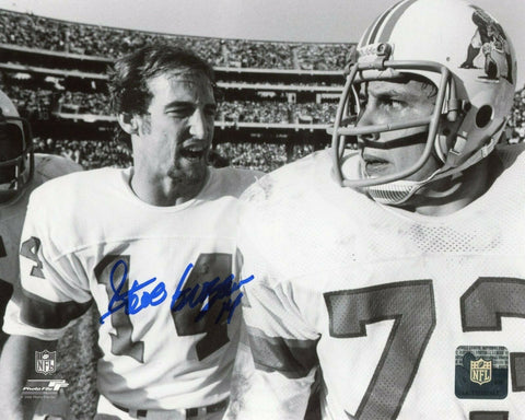 Steve Grogan New England Patriots Signed 8x10 with John Hannah Pats Alumni COA