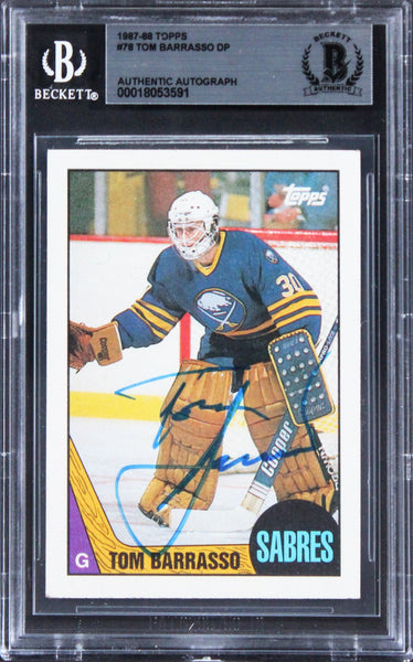 Sabres Tom Barrasso Authentic Signed 1987 Topps #78 Card BAS Slabbed