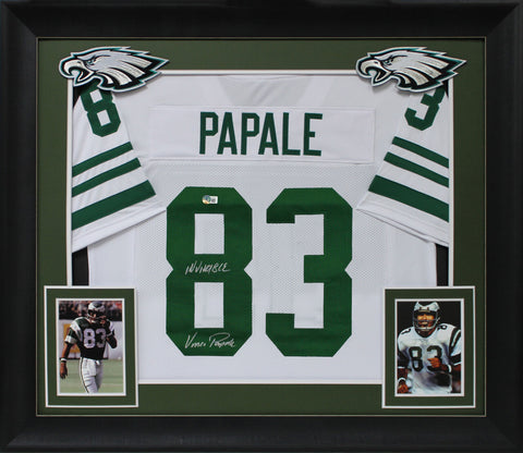 Vince Papale "Invincible" Authentic Signed White Framed Jersey BAS Witnessed