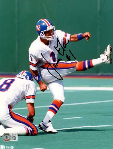Jason Elam Autographed/Signed Denver Broncos 8x10 Photo Beckett 50530