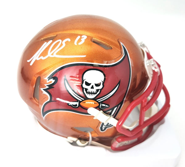 Buccaneers Receiver MIKE EVANS Signed FLASH Speed Mini Helmet AUTO - BAS