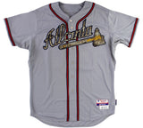 Evan Gattis Signed Game Used Atlanta Braves Gray Memorial Day Jersey - 2013 Game
