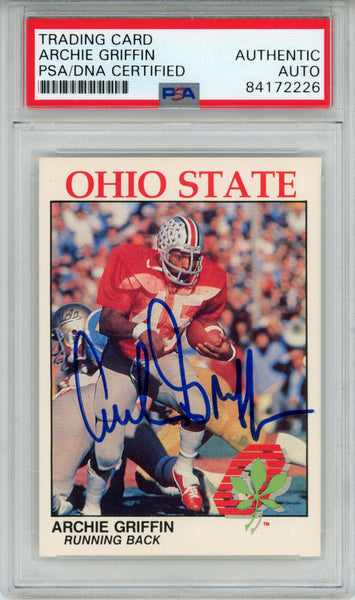 Archie Griffin Autographed/Signed 1988 Kroger Trading Card PSA Slab 43778