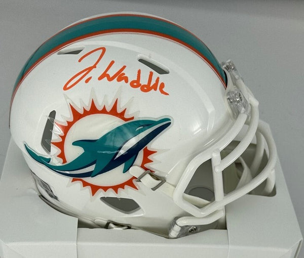 Dolphins Receiver JAYLEN WADDLE Signed Riddell Speed Mini Helmet AUTO - BAS