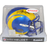 Blake Corum Autographed Los Angeles Rams Mini Helmet Beckett Witness 53609