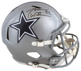 Cowboys Jason Witten Signed Silver Full Size Speed Rep Helmet w/ Case BAS Wit