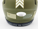 Montez Sweat Signed Bears Army Green Salute to Service Speed Mini Helmet JSA