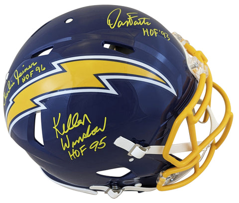 Chargers (3) Fouts, Winslow & Joiner Signed 74-87 F/S Speed Proline Helmet BAS W