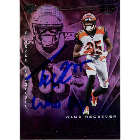 Tee Higgins Autographed Panini Illusions 21 Who Dey Trading Card Beckett 48927