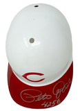 Pete Rose Autographed Reds "4256" Full Size Throwback Helmet PSA/DNA