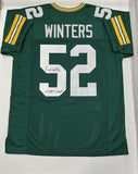 Packers Super Bowl Center FRANK WINTERS Signed Custom Replica Green Jersey AUTO