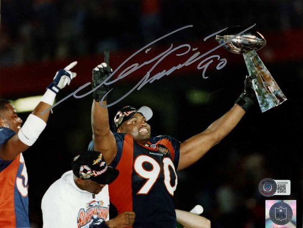 Neil Smith Autographed/Signed Denver Broncos 8x10 Photo Beckett 50433