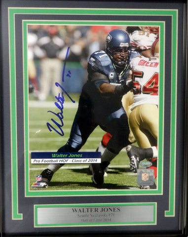 WALTER JONES AUTOGRAPHED SIGNED FRAMED 8X10 PHOTO SEAHAWKS MCS HOLO 100322