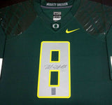 OREGON MARCUS MARIOTA AUTOGRAPHED SIGNED FRAMED GREEN NIKE JERSEY MM HOLO 89825