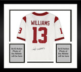 Framed Caleb Williams USC Trojans Autographed Nike White Limited Jersey