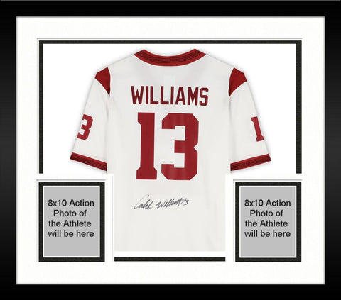 Framed Caleb Williams USC Trojans Autographed Nike White Limited Jersey