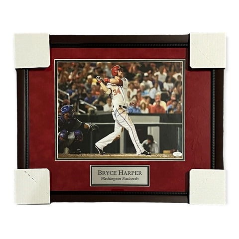 Bryce Harper Signed Autographed Photograph Framed To 16x20 JSA