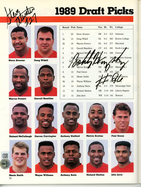 Steve Atwater Bobby Humphrey Autographed Denver Broncos Yearbook Beckett 55766