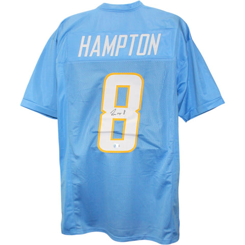 Omarion Hampton Autographed Pro Style Blue Sz XL Jersey Beckett Witness 51631
