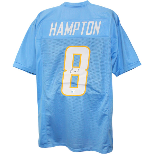 Omarion Hampton Autographed Pro Style Blue Sz XL Jersey Beckett Witness 51631