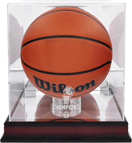 Denver Nuggets Mahogany 2023 NBA Finals Champions Logo Basketball Display Case