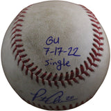 Pete Alonso Autographed New York Mets Game Used Baseball 2022 Fanatics 54536