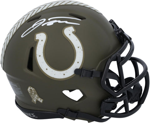 Jonathan Taylor Colts Signed Riddell 2022 Salute To Service Speed Mini Helmet