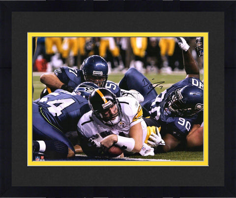 Framed Ben Roethlisberger Steelers Signed 16" x 20" Super Bowl XL TD Photo