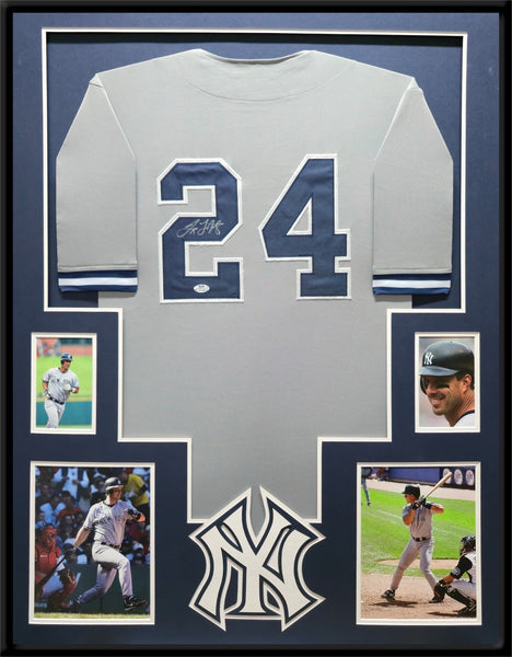 FRAMED NEW YORK YANKEES TINO MARTINEZ AUTOGRAPHED SIGNED JERSEY PSA COA