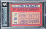 Whalers Ron Francis Authentic Signed 1985 Topps #140 Card BAS Slabbed