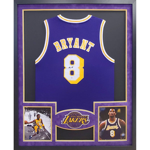 Kobe Bryant Autographed Signed Framed LA Lakers Jersey PSA